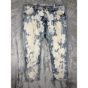 AKOO BRAND Mens Jeans Size 44 Bleached Wash Distressed Denim Pants